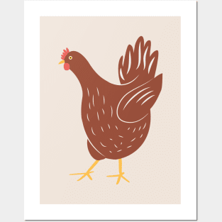 Happy Terracotta Hen Posters and Art